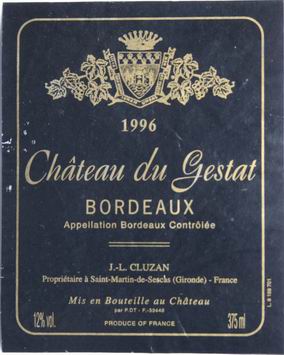 bordeaux 1996 cht du gestat