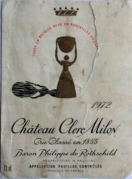 pauillac cht clerc milon 1972