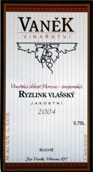 tcheque ryzlink vlassky 2004 vanek